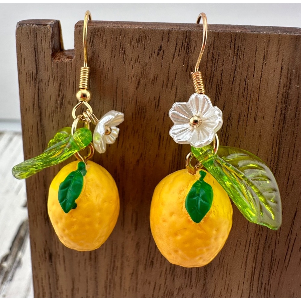Lemon Drop Beaded Earrings NEW
